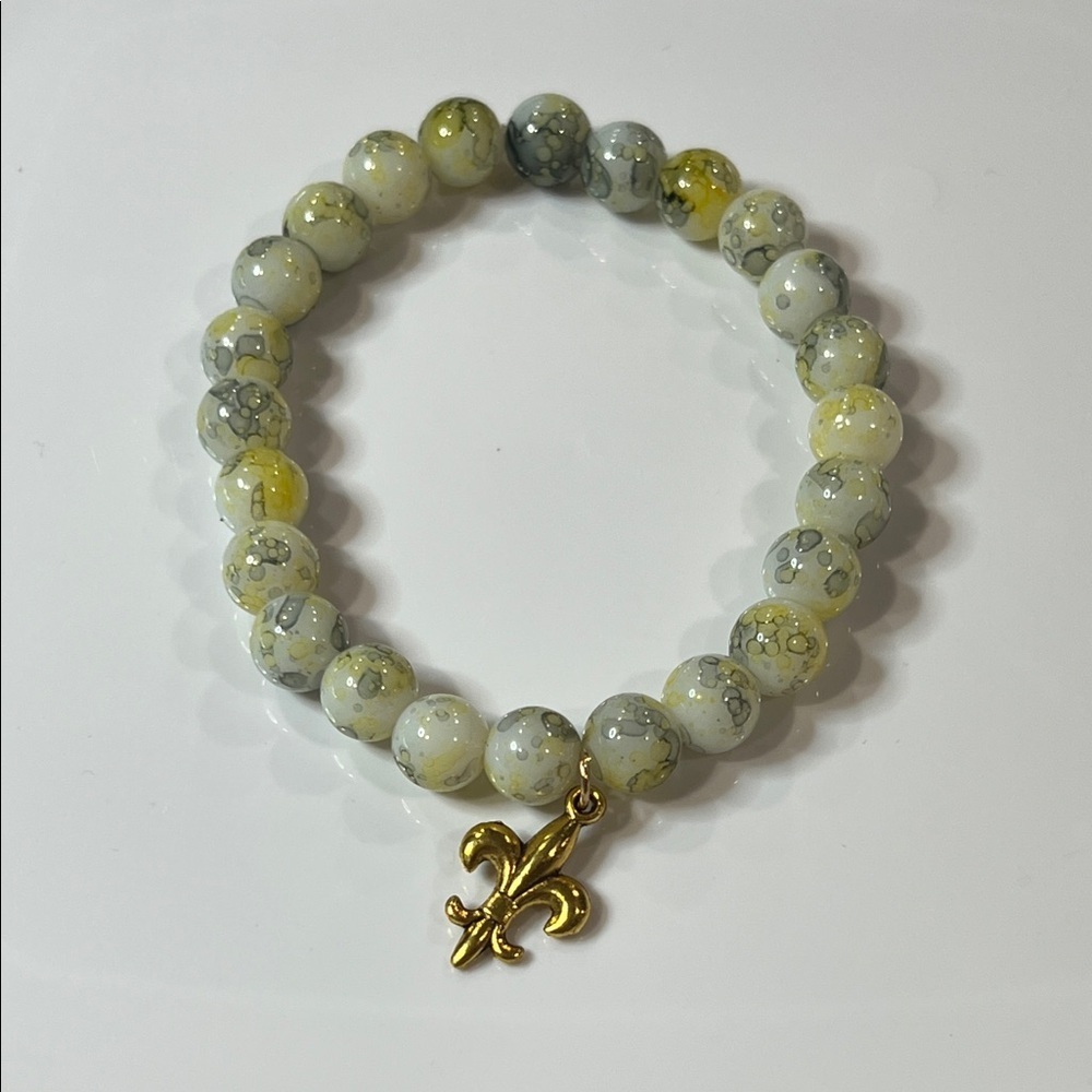 Gold Charm Beaded Bracelet